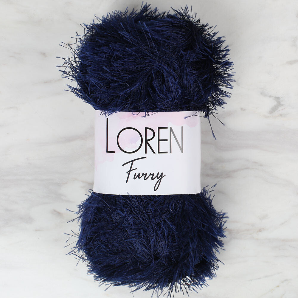 Loren Furry Lacivert El Örgü İpi - RF005